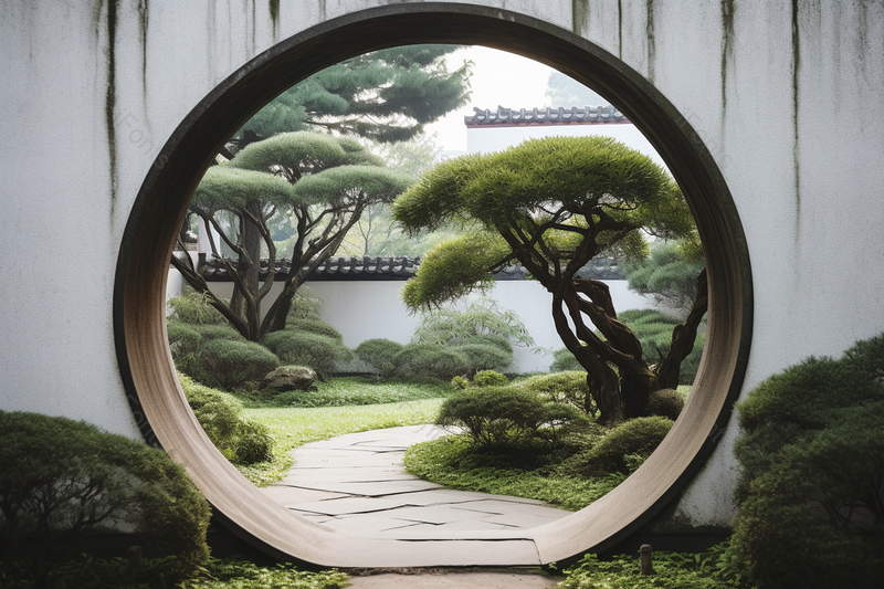 复古系列古建筑物圆形拱门绿植设计建筑,高清,摄影图,摄影图片,图片大全,摄影图免费下载
